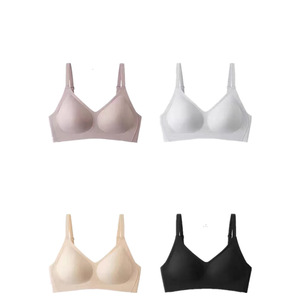 Sujetador de punto sin costuras con tirantes ajustables, copa completa, fino, suave, con tiras de gel 3D, push-up, cuello en V, talla grande, para uso diario - Product Image 6