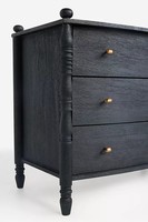 Commode noire en bois de placage d'acacia vintage personnalisée en usine avec 3 tiroirs