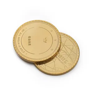 Hete Verkoop Kleine Metalen Gouden Token Spelmunten