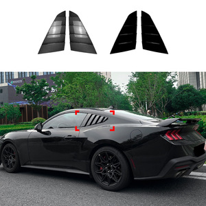 Ford Mustang MK7 2024+ Rear Window Louver Decal Piano Black Carbon Fiber Texture Exterior Modification - Product Image 1