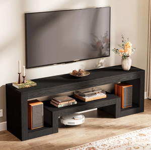 Meuble TV de style ferme vintage en bois de 63 pouces, meuble multimédia <span class=keywords><strong>moderne</strong></span>, étagères de rangement, <span class=keywords><strong>table</strong></span> console - Product Image 5