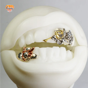 Ensemble de lettres personnalisées avec des personnages de dessins animés, <span class=keywords><strong>Grilz</strong></span> dentaires, plaqué or, argent S925, Moissanite VVS, bijoux Hip Hop - Product Image 1