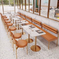 Ensemble Table et Chaises de Restaurant en Marbre Moderne, Démontable, Idéal pour Café, Pâtisserie, Restauration - Minimalisme Moderne