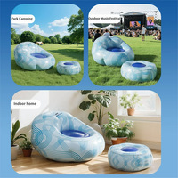 Canapé gonflable d'extérieur en PVC écologique, chaise longue de camping, pour festival de musique, pliable, portable, avec grand coussin de dossier