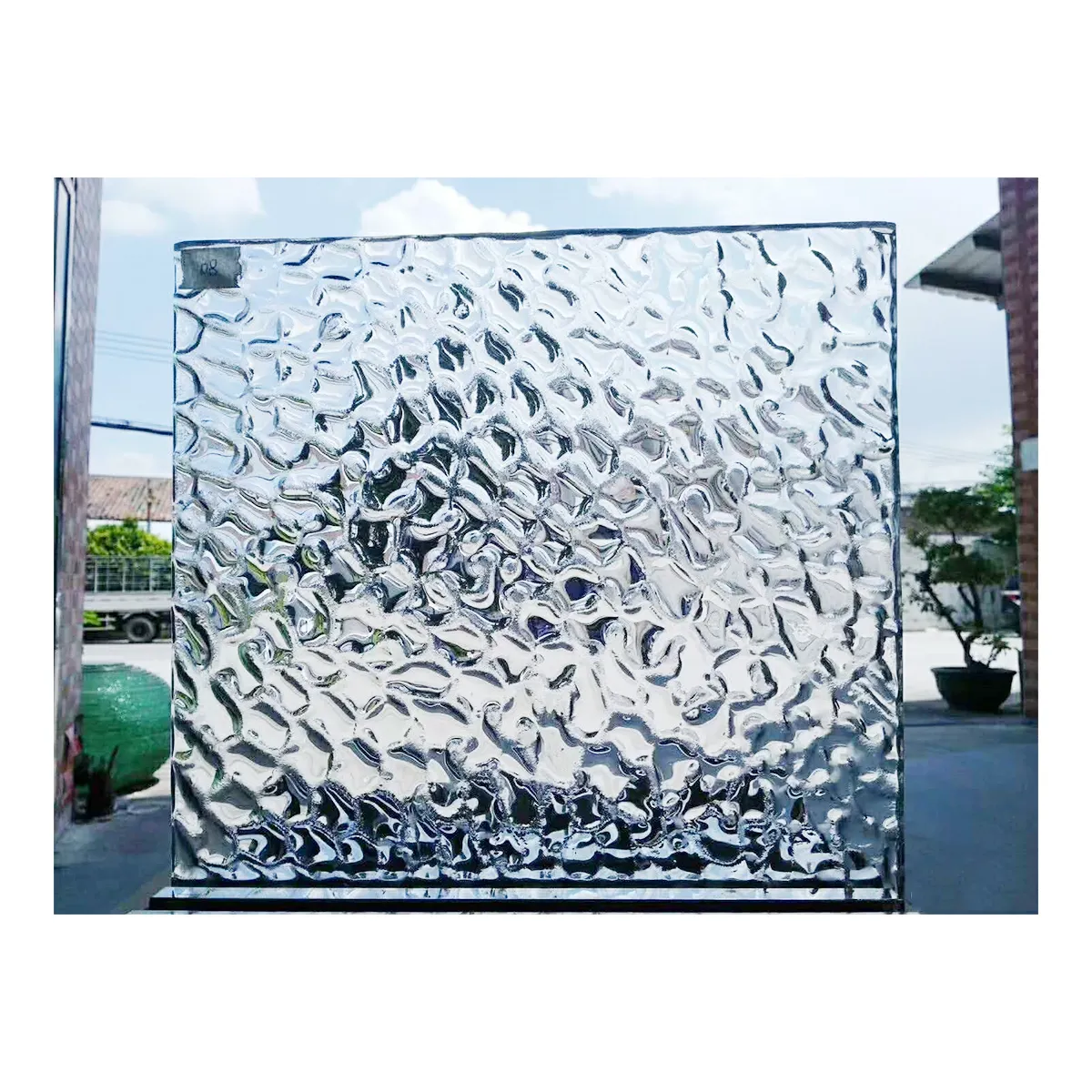 フュージングガラステクスチャ超クリア3D強化フューズドガラスキルン成形装飾ガラスインテリアデザイン用