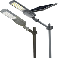 Lampadaires solaires LED tout-en-un en aluminium haute luminosité 200W avec batterie au lithium, étanches IP65, 7500K, pour extérieur