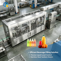 Industriële machine voor het aseptisch vullen van warme dranken in glazen en plastic flessen, 3-in-1 was-, vul- en afsluitmachine voor fruitdranken
