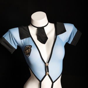 Robe moulante sexy pour femme, uniforme de policière, respirante, costume de jeu de rôle 9108 - Product Image 1