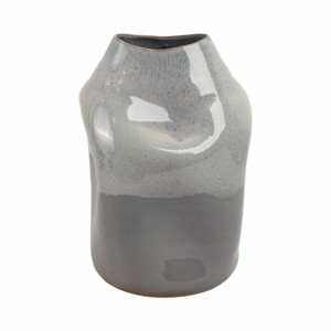 Vaso moderno in terracotta lucida con morbidi accenti curvi per soggiorno, decorazione per la casa, vaso da tavolo - Product Image 1