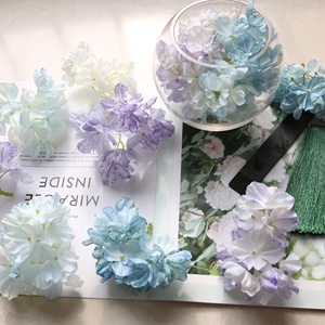 Têtes de fleurs d'hortensia en soie parfumées réalistes en gros pour accessoires de cheveux DIY, fournitures artisanales, décoration de mariage, pétales floraux - Product Image 2