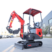 Mini-excavatrice de haute qualité pour petites exploitations agricoles, 1 tonne, 2 tonnes, mini-excavatrice sur chenilles, moteur Euro 5 CE EPA, mini-pelle, micro-mini-excavatrice