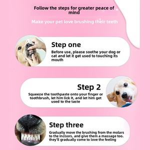 Brosse à doigts pour le nettoyage des dents des chiens et des chats avec <span class=keywords><strong>dentifrice</strong></span>, nettoyant buccal efficace pour éliminer l'halitose et éliminer le tartre - Product Image 5