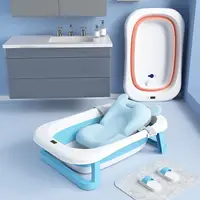 Banheira portátil de silicone para bebês, banheira de bebê