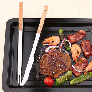 Nuevo Juego de Cuchillo y Tenedor <span class=keywords><strong>para</strong></span> Barbacoa de Acero Inoxidable, Mango Alargado con Manivela Plana, Tenedor <span class=keywords><strong>para</strong></span> Asar Cordero y Herramienta de Cuchillo <span class=keywords><strong>para</strong></span> Barbacoa - Product Image 1
