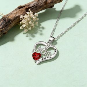 Collier pendentif cœur <span class=keywords><strong>Mylove</strong></span> pour la fête des mères avec zircon et chaîne à maillons en alliage de cuivre, cadeau tendance pour maman - Product Image 2