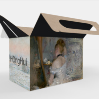 Luxus individuell bedruckte Papp kuchen schwarz Ballett Schuhe Box mit Griff tragen Giebel boxen Verpackung für kosmetische Geschenkset.