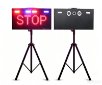 DEAN LJ01 Unité d'alerte visuelle à écran LED alimentée par batterie, indice IP65, construction en acier non réfléchissant, son d'avertissement, autonomie 10h