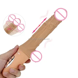 Heating Realistic Dildo Machine for Women Telescopic Dildo Vibrator Huge Penis G Spot Vagina Masturbation with Suction Cup