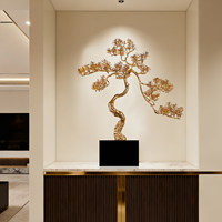 Décoration de bureau et de salon Jinsong : Plante porte-bonheur en cuivre, thème abondance, artisanat de prière et de bénédiction