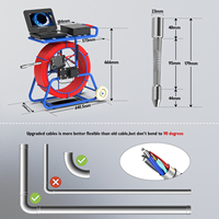 Caméra d'inspection de tuyaux 80m, écran IPS 10 pouces 1080P, auto-nivelante, localisateur de sonde 512Hz, câble en fibre de verre 9mm, compteur de mètres, DVR