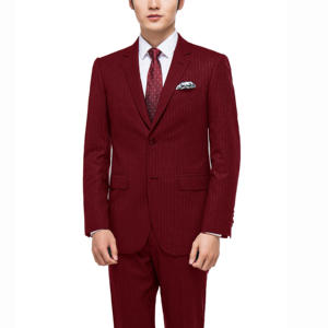 Traje de Hombre de Calidad Superior, Chaqueta Gris Oscuro con Rayas Finas, Solapa de Muesca, Cierre de un Botón, Tela TR, Blazer, Traje de Novio - Product Image 4