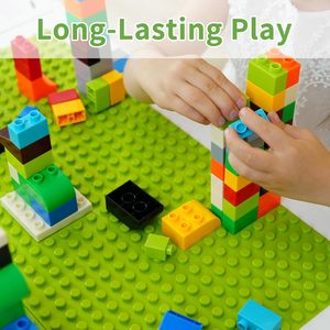 Mesa de Bloques de Construcción Multifuncional 4 en 1, Mesa de Actividades para Niños con Ladrillos Grandes de <span class=keywords><strong>Lego</strong></span> para Niños Pequeños - Product Image 3