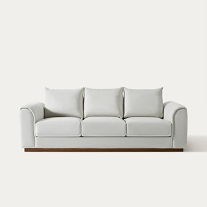 Canapé modulaire 3 pièces en tissu rembourré de duvet, style moderne, <span class=keywords><strong>blanc</strong></span>, avec housse en lin doux et durable, 1 ensemble - Product Image 3