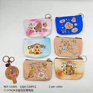 Portamonete Capibara 11.5x9cm, Mini Borsa Cartoon con Cerniera, Portachiavi Unisex in Microfibra e Pelle Sintetica - Product Image 1