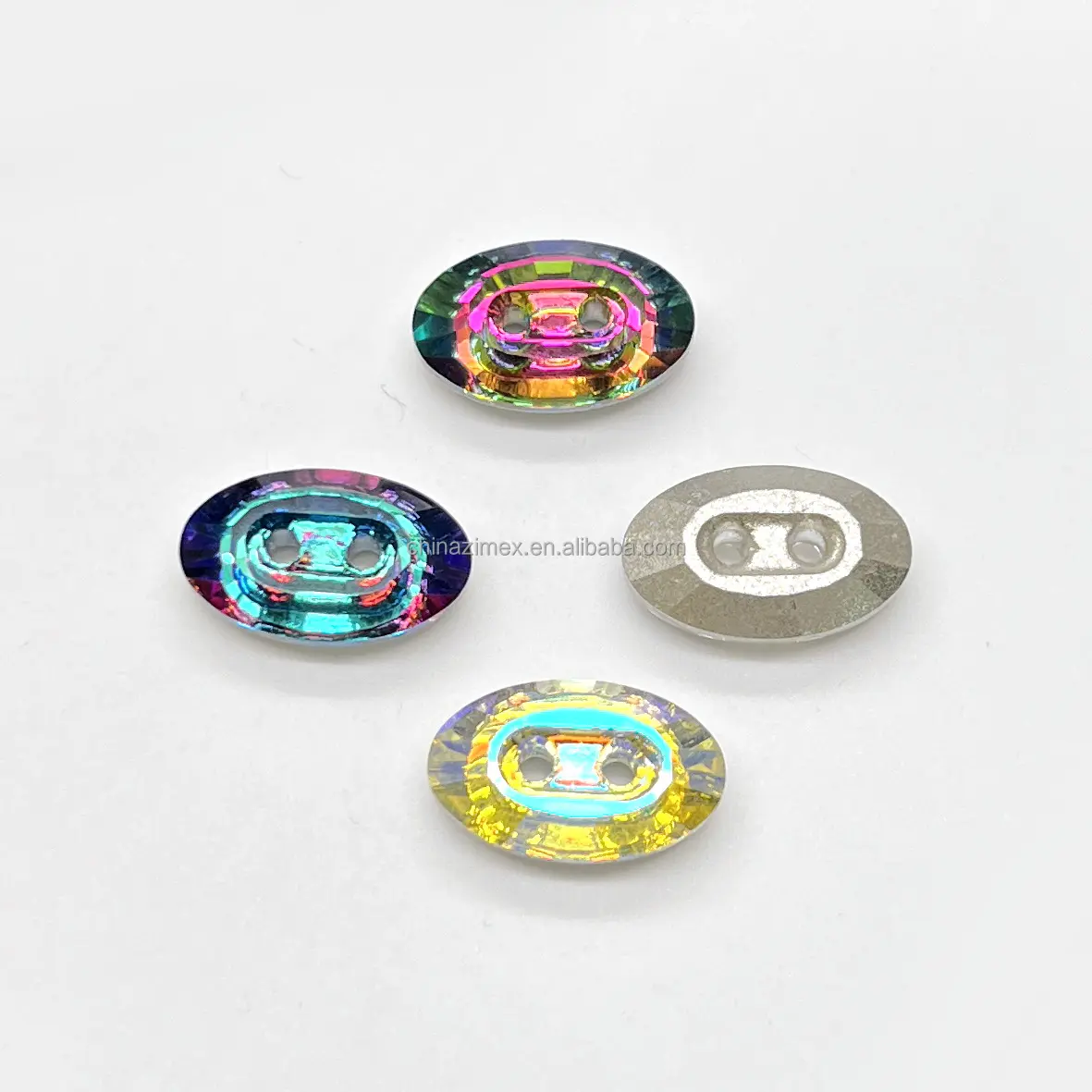 8*13mm Fantastic oval double holes crystal button for garment