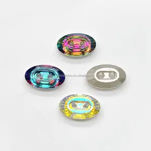 8*13mm Fantastic oval double holes crystal button for garment