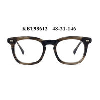 Feuilles personnalisées d'acétate de cristal de cellulose Montures optiques Lunettes de créateur Monture carrée vintage DINGSHENG MJ698612 All Face Fit