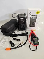 Démarreur de voiture d'urgence 4-en-1 avec grand écran, batterie portable 12V 10000mAh 1000A 100W et fonction gonfleur de pneus