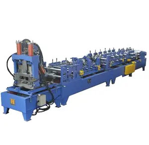 Automatische Stahlrahmen-Kanal-Schlaglöcher C Z Purlin-Rollformmaschine
