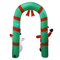 Arche gonflable de Noël de 2,4 m pour extérieur, motif bonhomme de neige, avec lumières LED intégrées, en polyester imperméable et résistant aux intempéries