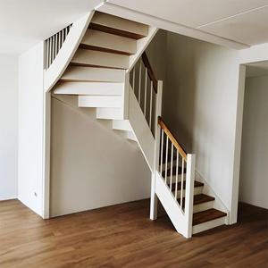 Escalier en métal en forme de U de qualité villa avec marches en bois flottantes et garde-corps en acier, fabrication sur mesure <span class=keywords><strong>par</strong></span> une usine professionnelle - Product Image 6