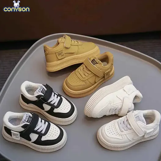 Conyson Children New Design Sneakers Boy Fashion Sport Shoes Girls Casual Shoes Breathable Non-slip Student Shoes Kids Footwears