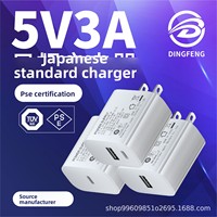 Pengisi Daya Ponsel 15W 5V 3A Bersertifikasi Standar 3C//PSE Model AS Cina Jepang Kepala Pengisian USB Tipe-C Adaptor Daya Tinggi