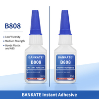 Adhésif instantané à faible viscosité Bankate B808 - Adhérence moyenne, séchage rapide, usage général - 2 flacons de 20 g avec micro-pointes