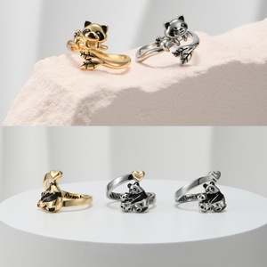 <b>Cartoon</b> Animal Zodiac Panda Cat Open <b>Ring</b> Jewelry Unisex Gift Fashion <b>Rings</b> Style 1 2 3 4 5 - Product Image 1