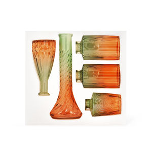 आधुनिक नवर्डिक विंटेज डिजाइन शैली 5 pccs पीले छोटे ग्लास बड <span class=keywords><strong>vase</strong></span> थोक घर और शादी की सजावट फर्श <span class=keywords><strong>vase</strong></span> - Product Image 4