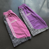 Shorts pour hommes Yingling DTG personnalisés, imprimé léopard rétro, streetwear vintage, shorts amples en coton lourd, shorts de sport hip hop, shorts baggy