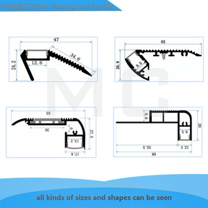 Dải Đèn Led Nhôm Đùn Cầu Thang Màu Đen Dải Đèn Nhôm Định Hình Cho Rạp Chiếu Phim Đèn Bậc Thang - Product Image 6