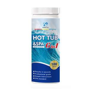 Kit de test d'analyse de l'eau de piscine et de bain à remous en une étape précis Bandelettes de test d'eau à 6 voies Résultats faciles à lire Accessoires de baignoire à glace - Product Image 4