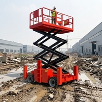 Plateforme élévatrice à ciseaux électrique autopropulsée Changding HDSJYZ-1416, homologuée CE ISO, 4-14m, capacité 1000kg, vente directe usine