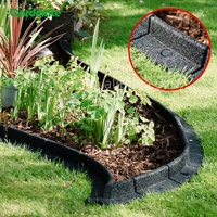Bordure de jardin flexible en caoutchouc GARDMATE - Clôture de jardin écologique résistante aux intempéries et durable avec 6 piquets en plastique pour pelouses