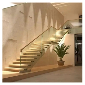 <span class=keywords><strong>Escalera</strong></span> Interior Moderna Personalizada de Metal y <span class=keywords><strong>Madera</strong></span>, <span class=keywords><strong>Escalera</strong></span> Recta de Hierro Forjado de Lujo con <span class=keywords><strong>Barandilla</strong></span> de Vidrio para Aplicaciones en Cocinas de Villas - Product Image 1
