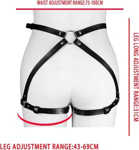Fornitore all'ingrosso di giocattoli BDSM, imbracature in pelle punk per cosce da <span class=keywords><strong>donna</strong></span>, catene per vita punk, gioielli e catene per il corpo - Product Image 3