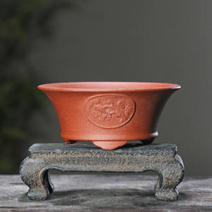 Maceta ecológica en miniatura de arcilla esmaltada púrpura moderna <span class=keywords><strong>Zisha</strong></span> con mango de juego para plantas de bonsái y musgo con capacidad de 3-6L - Product Image 4