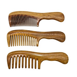 ชุดหวีไม้ทำมือ รูปทรงวงรี งานไม้ขัดเงา สำหรับตกแต่งบ้าน ใช้บนโต๊ะ - Product Image 1