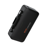 Power Bank Mini Kapsul 5000mAh 2-in-1 USB-C Pengisi Daya Portabel dengan Layar LCD Pengisian Cepat Power Bank Ringan